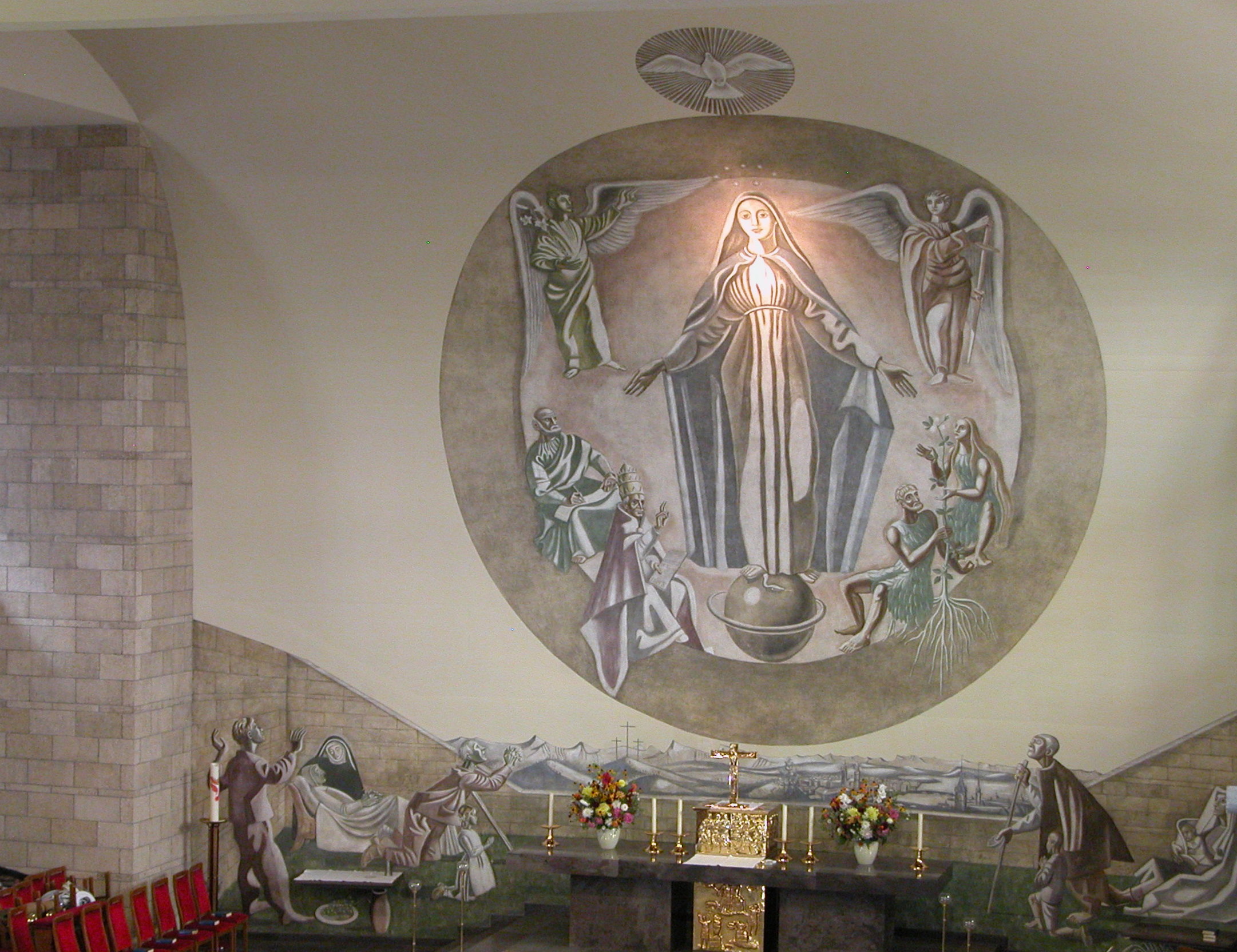 Altarbild der Kirche Maria Lourdes von Richard Seewald