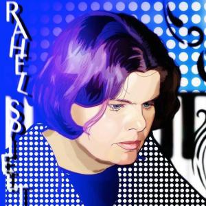 Rahel Wannenmacher, grafisches Bild in Blau-Lila-Farbtönen
